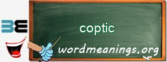 WordMeaning blackboard for coptic